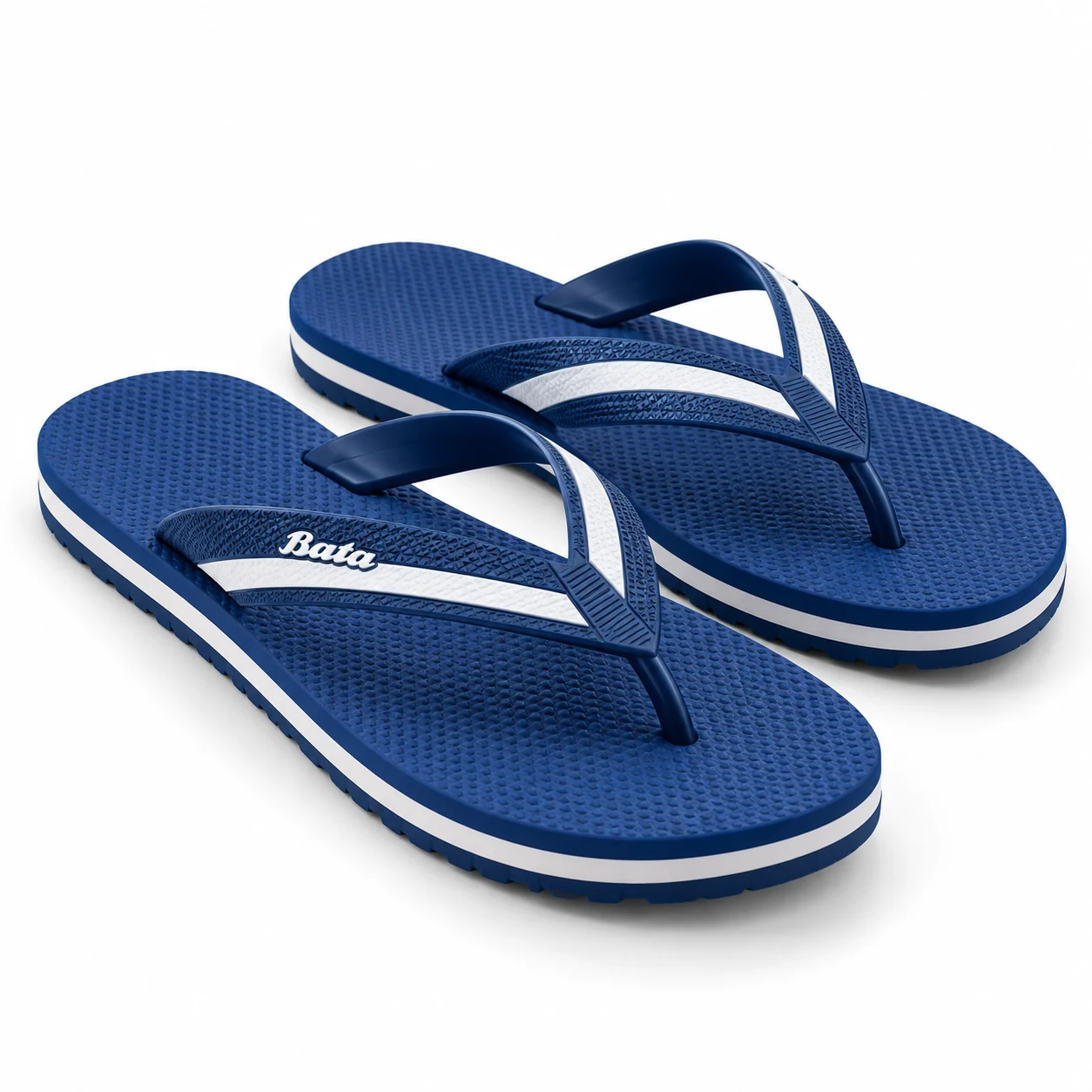 BATA Men's Star Hawai Flip-Flop Slippers (Blue/White)