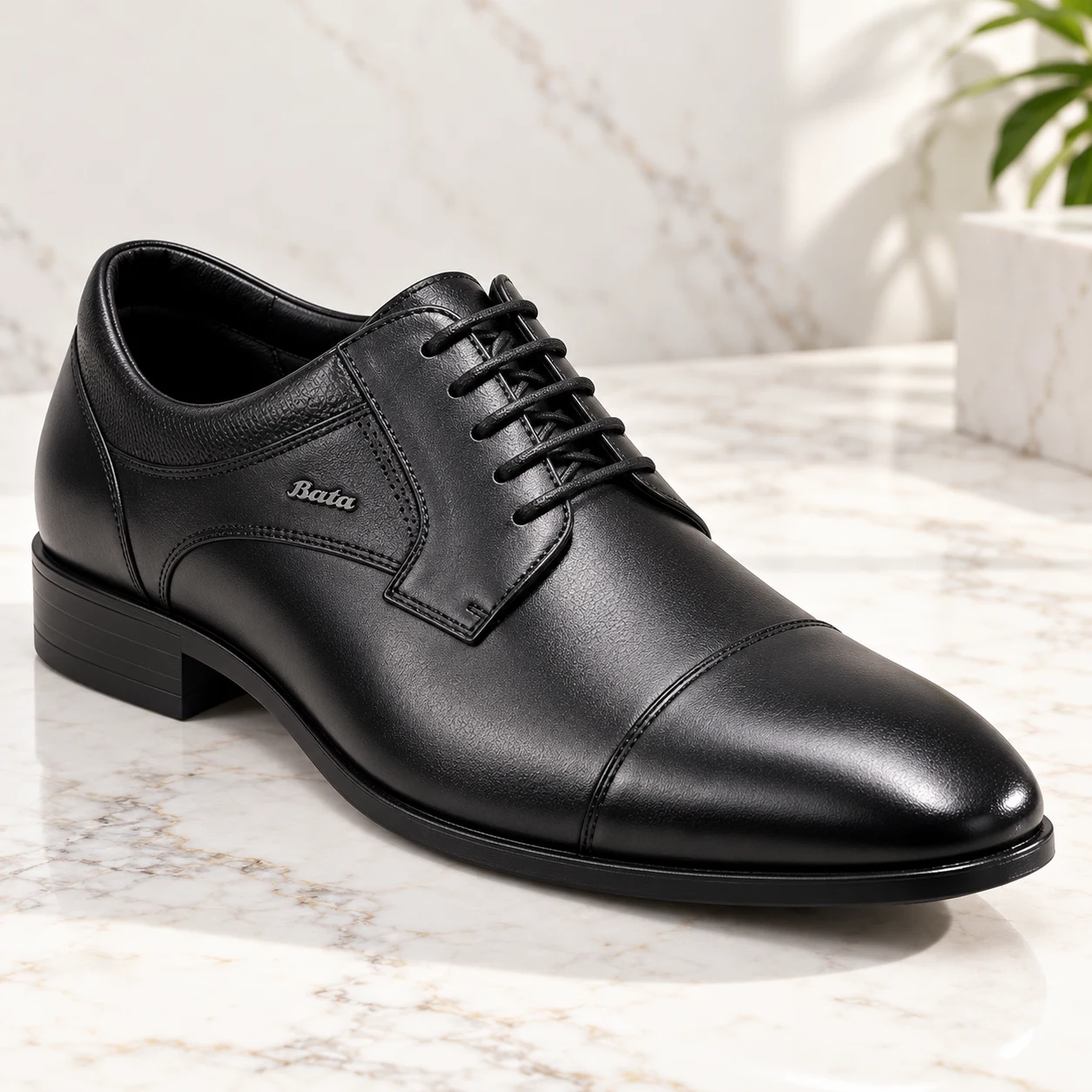 BATA Men's Black Leather Oxford Formal Shoes