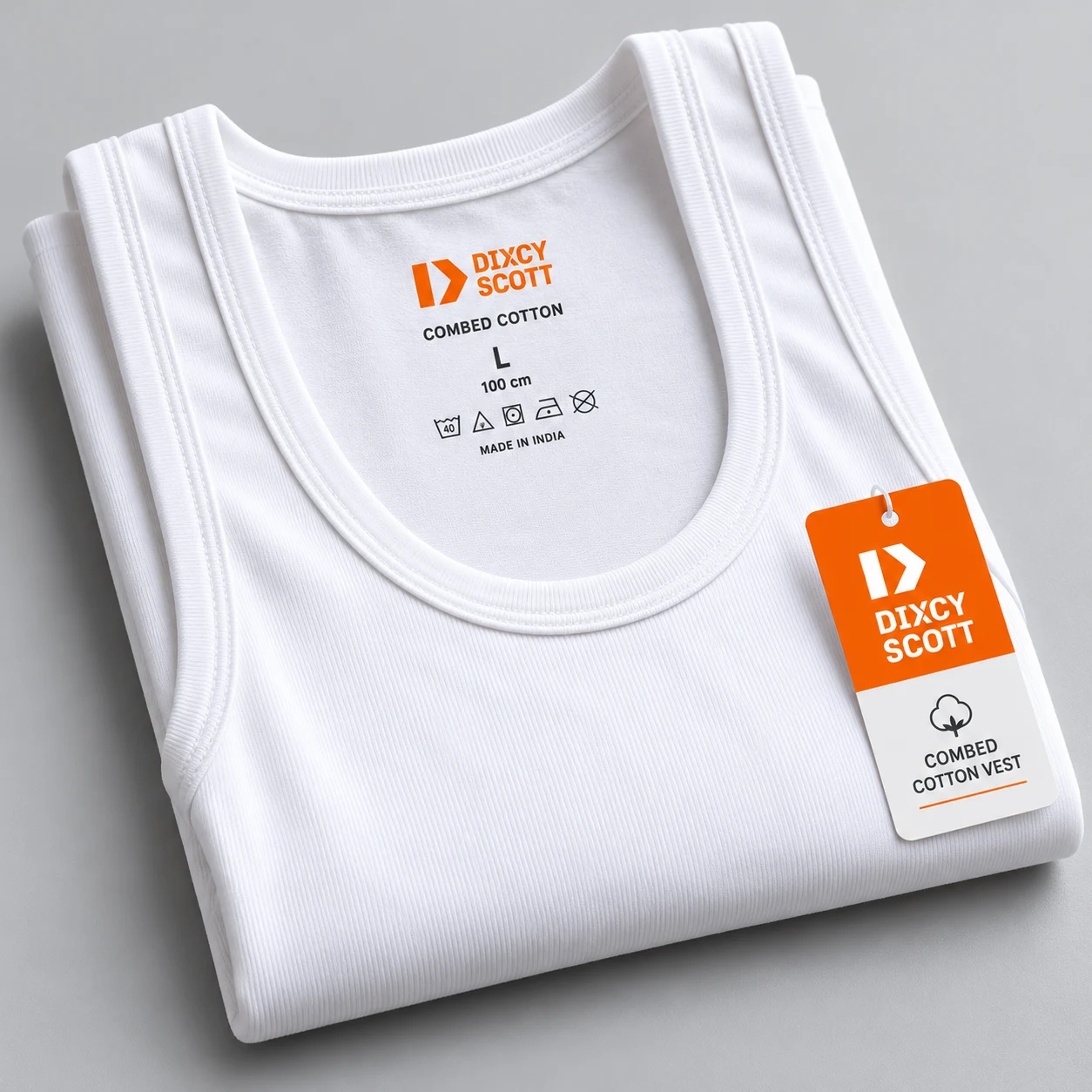 Josh 100% Combed Cotton Ribbed Vests (Pack of 2)