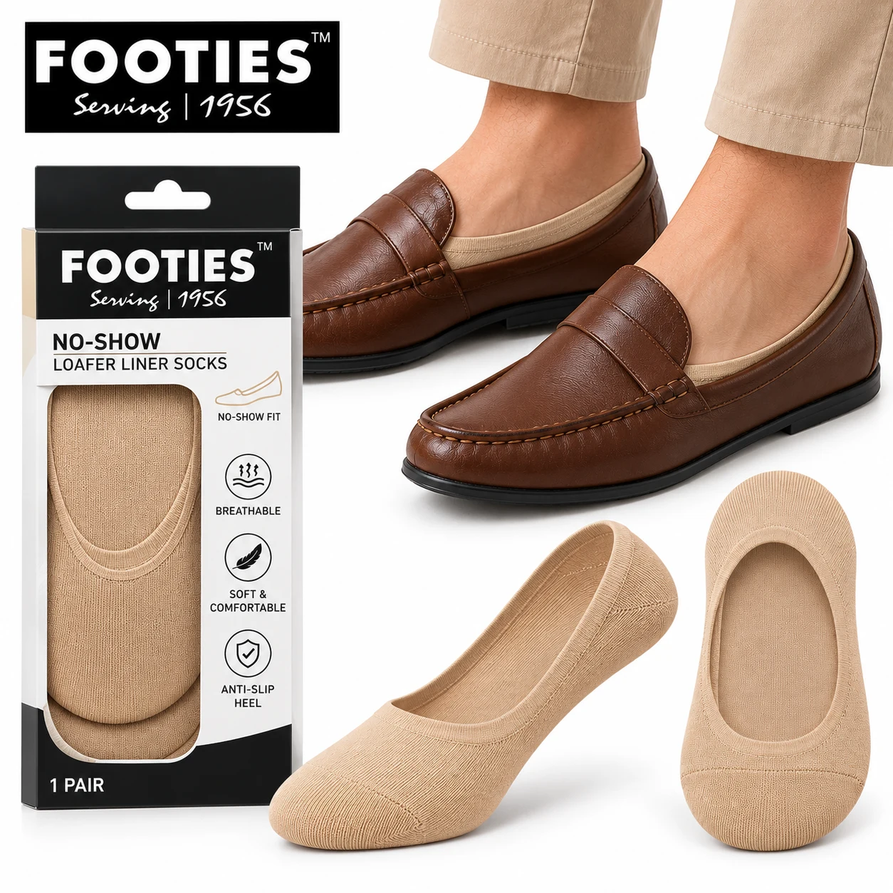 Zero-Show Anti-Slip Loafer Liners (Pack of 3)